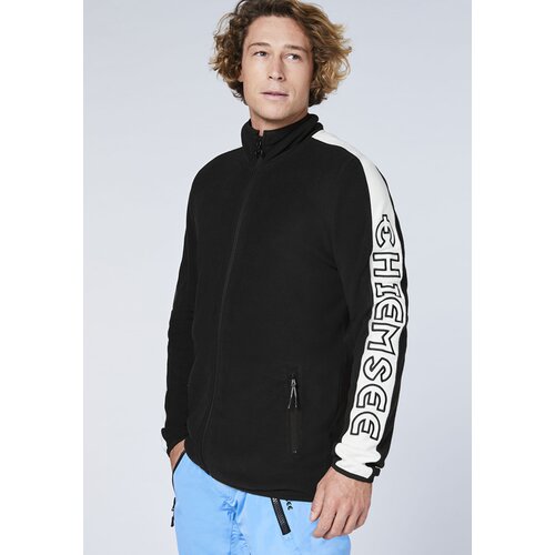 FLEECEJACKE MIT GROSSEM SCHRIFTZUG AM ÄRMEL
