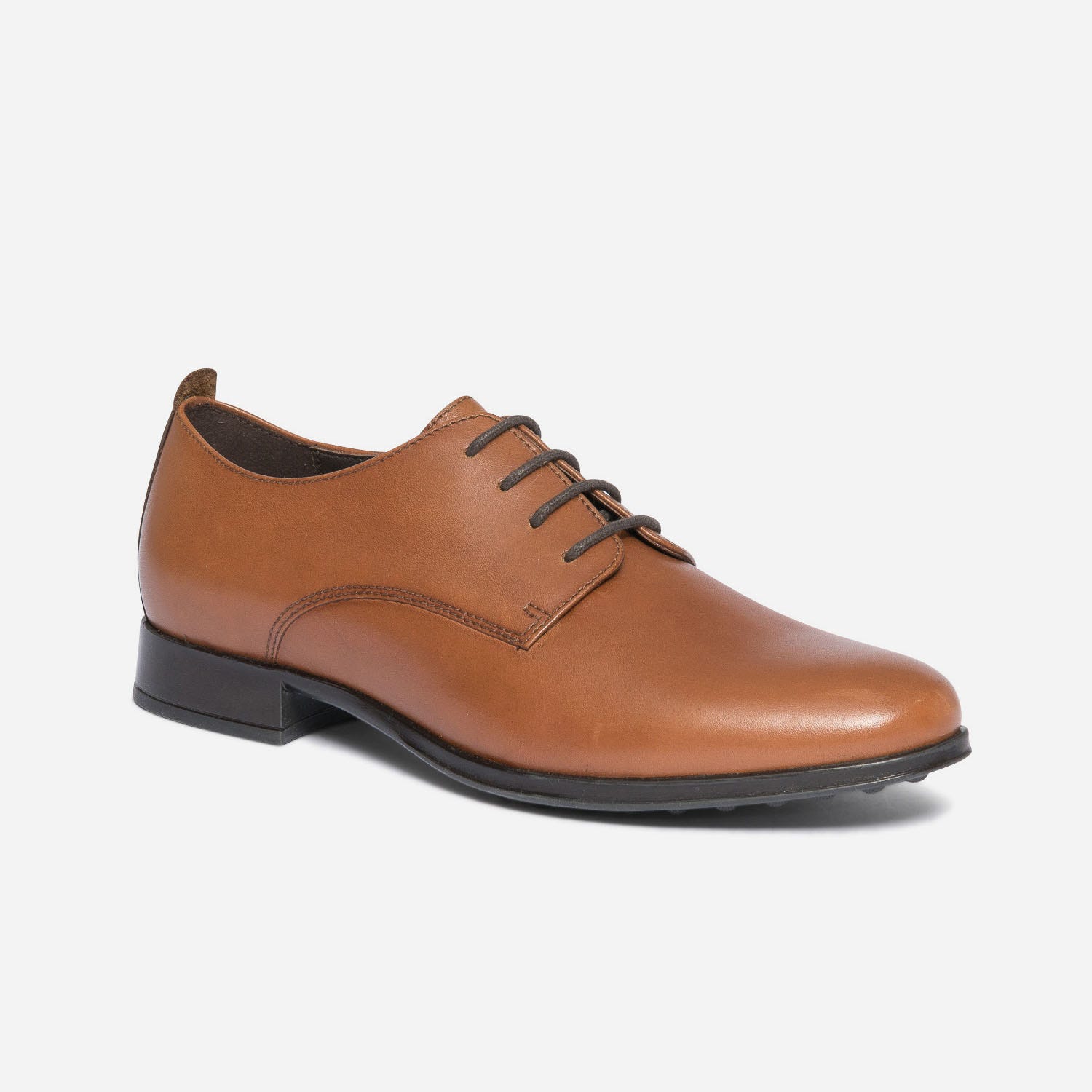 Derby cognac en cuir