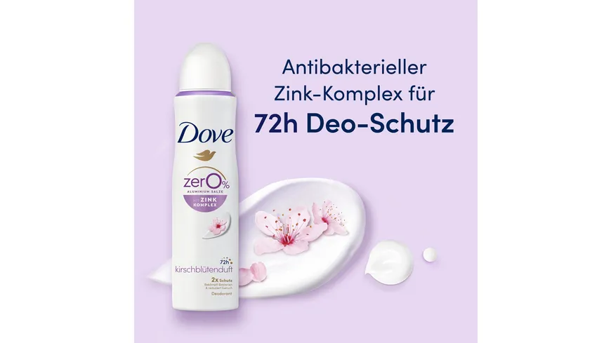Dove Deodorant-Spray mit Zink-Komplex Kirschblütenduft  0% Aluminiumsalze 150 ml