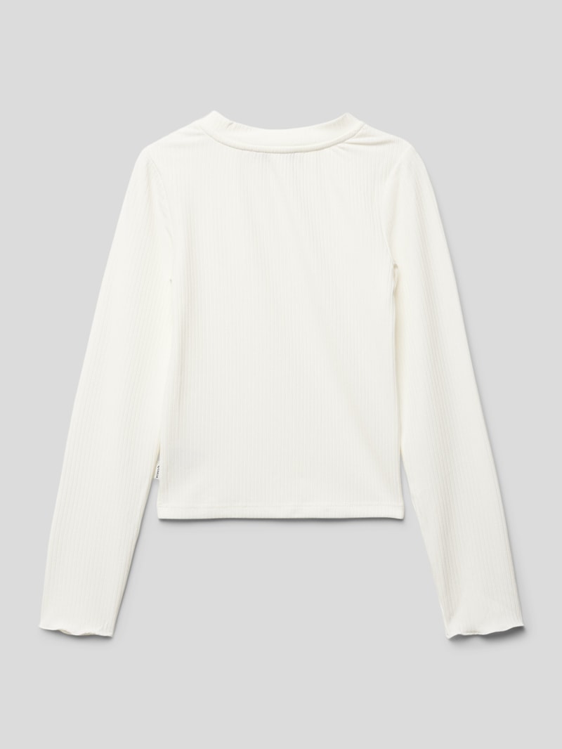 Longsleeve in Ripp-Optik mit Muschelsaum in offwhite