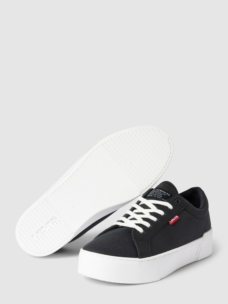 Plateau-Sneaker mit Label-Details Modell 'TIJUANA' in schwarz