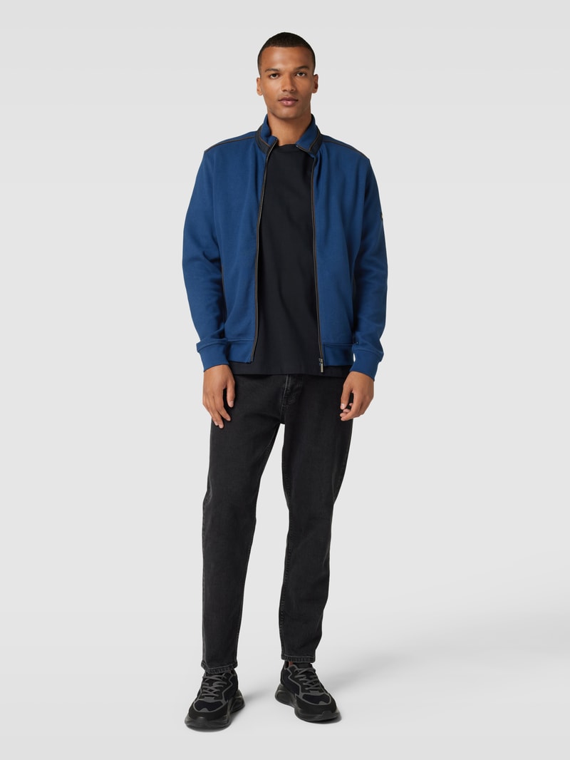 Sweatjacke mit Reißverschluss in marineblau