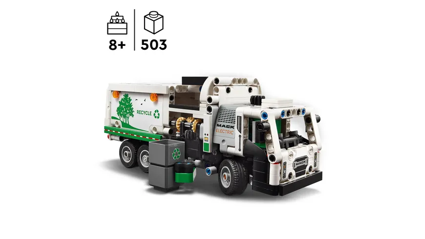 LEGO Technic 42167 Mack LR Electric Müllwagen Set, LKW-Spielzeug