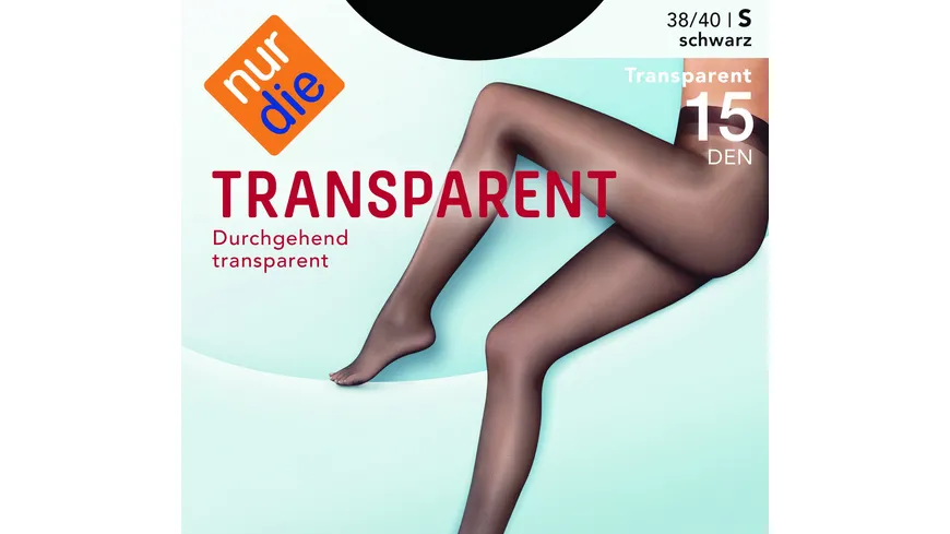 NUR DIE Damen Feinstrumpfhose Transparent 15 DEN schwarz