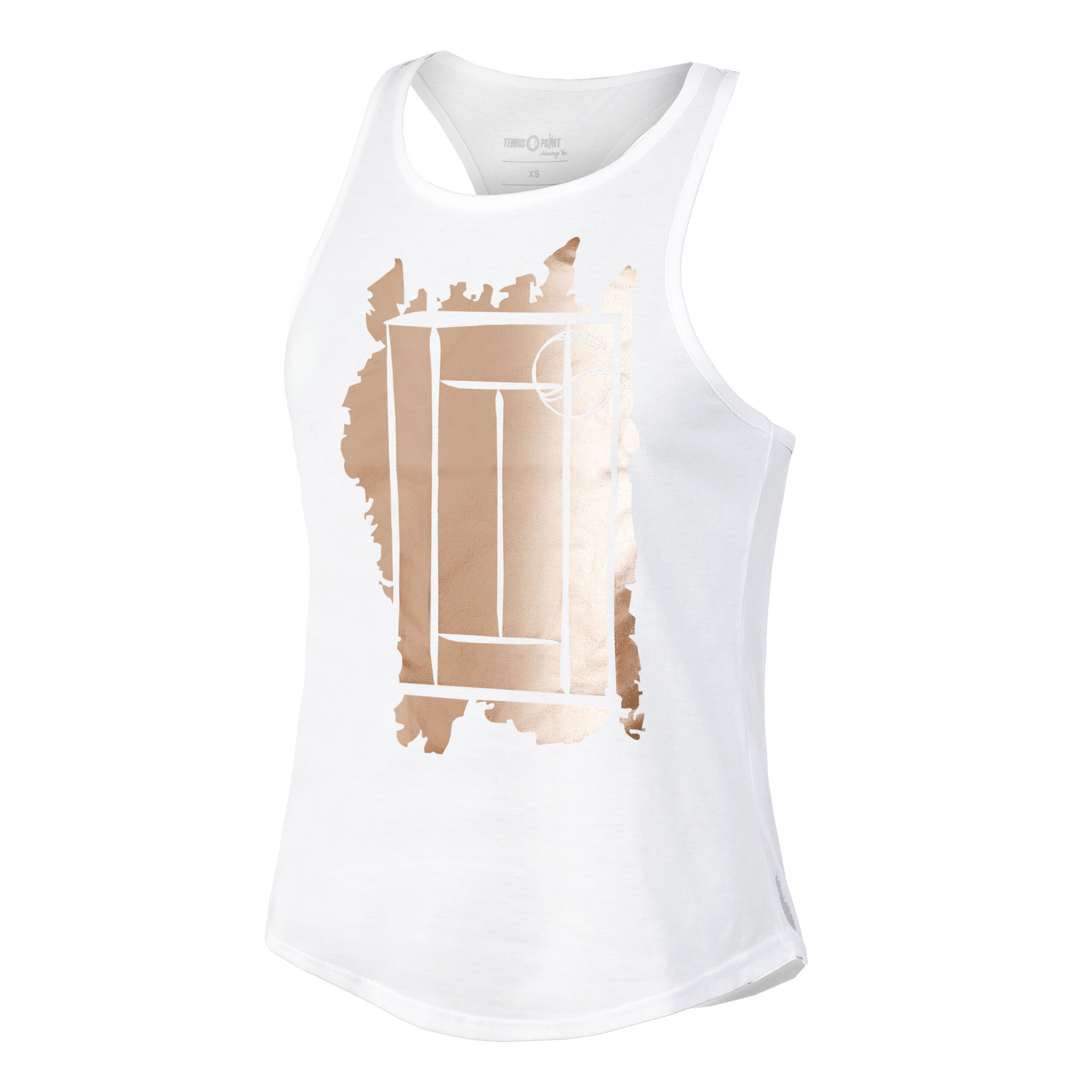 Glitter Court Tank-Top Damen - Weiß, Gold
