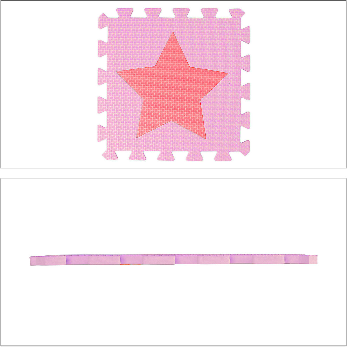 9 x Puzzlematte Sterne rosa-pink