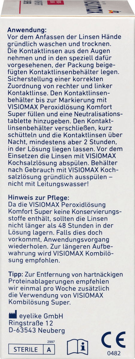 Peroxidlösung Komfort Super für weiche Kontaktlinsen, mit Kontaktlinsenbehälter, 360 ml