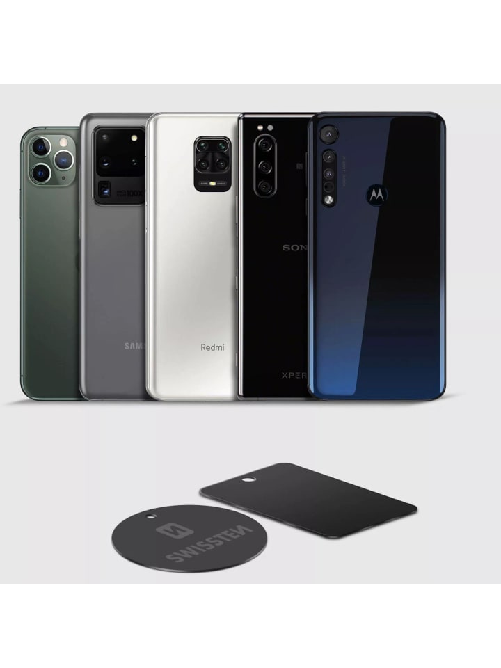 Swissten Metallplatten für Magnethalterungen mit 3M-Kleber für Smartphones in schwarz günstig kaufen 20 cm