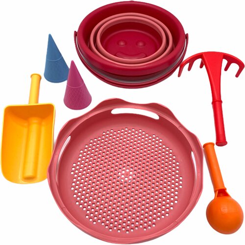 SCHILDKRÖT 7IN1 SAND TOYS SET, INNOVATIVES SAND-SPIELSET IM HANDTASCHENFORMAT, KOMPAKT UN
