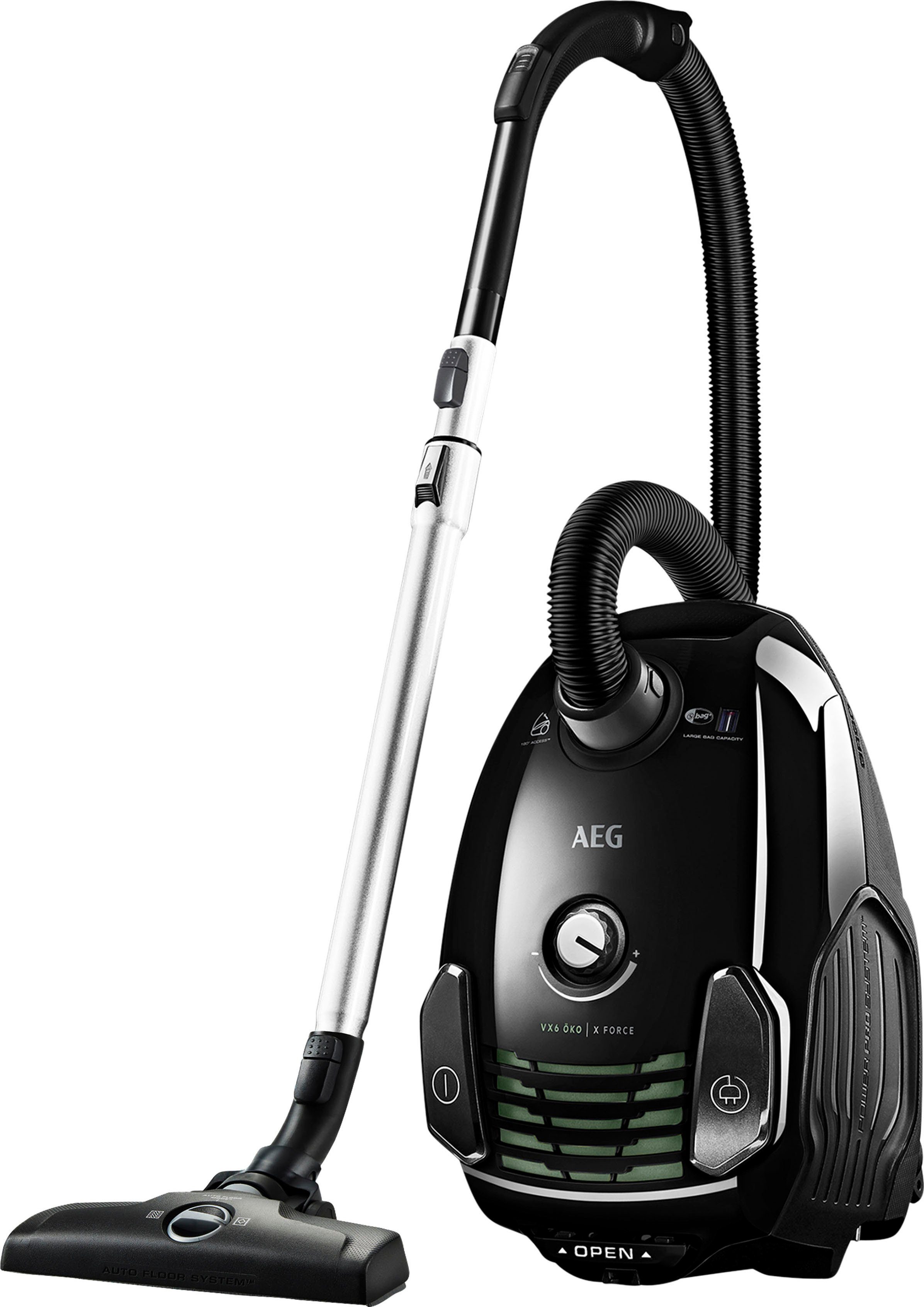 AEG Bodenstaubsauger VX6 ÖKO (VX6-2-ÖKOX), 650 W, mit Beutel, 60% Recyclingmaterial, 9 m Aktionsradius, inkl. Hartbodendüse