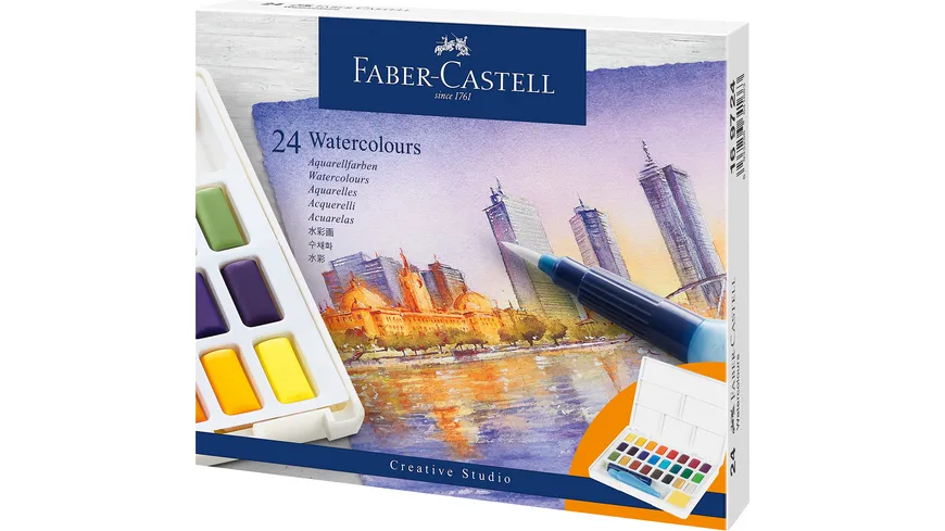 FABER-CASTELL Aquarellfarben in Näpfchen 24er Etui