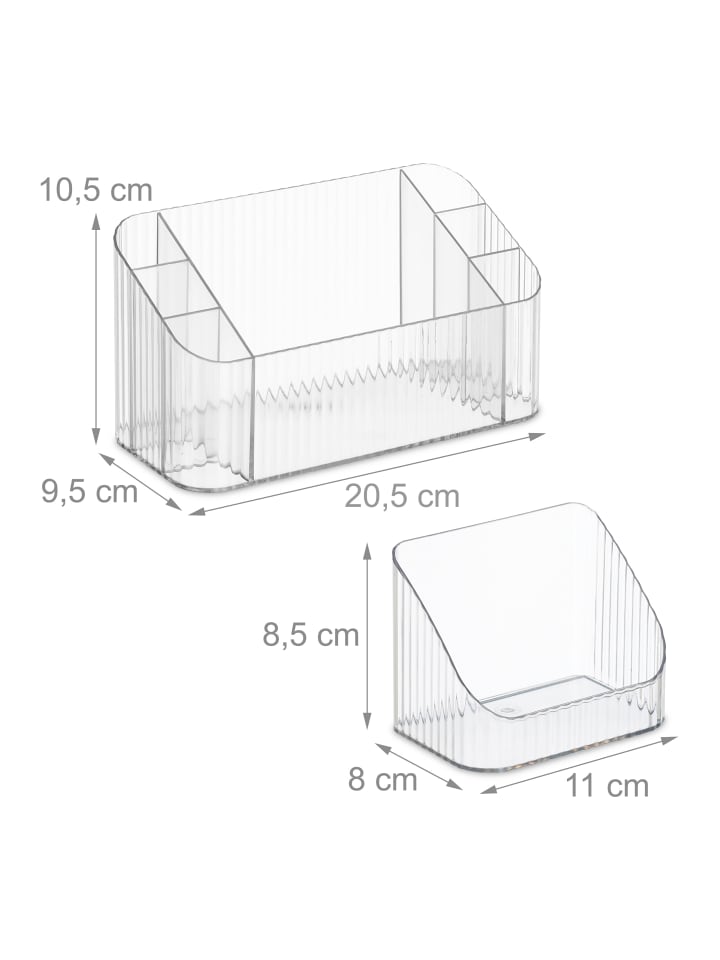 relaxdays 2 x Kosmetik Organizer in Transparent günstig kaufen onesize