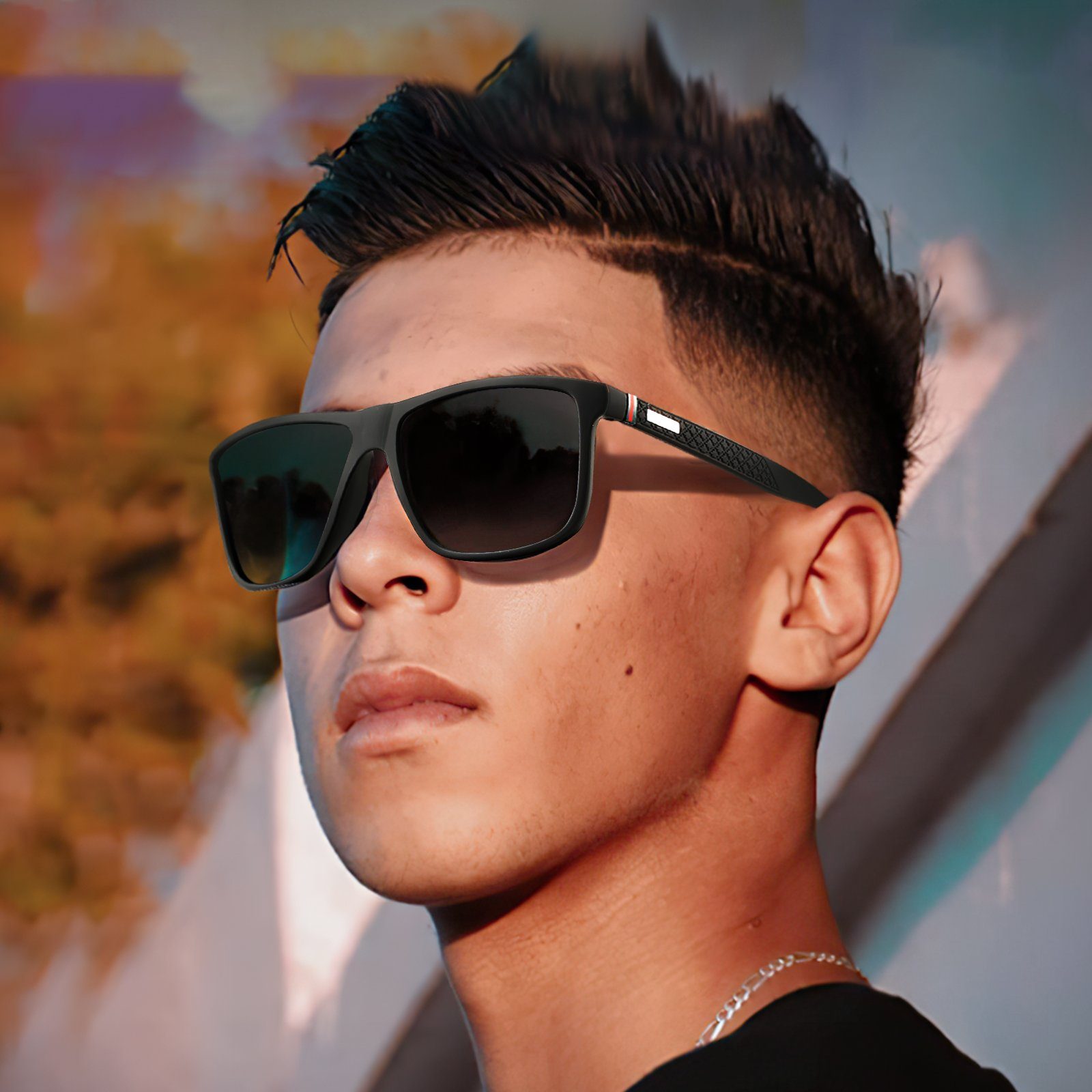 Tisoutec Sonnenbrille Sonnenbrille Damen Herren -Pilotenbrille-Polarisiert Fliegerbrille (Premium Metallrahmen Piloten Sonnenbrillen Unisex mit UV400 Schutz Vintage Schwarz Fahrerbrille)