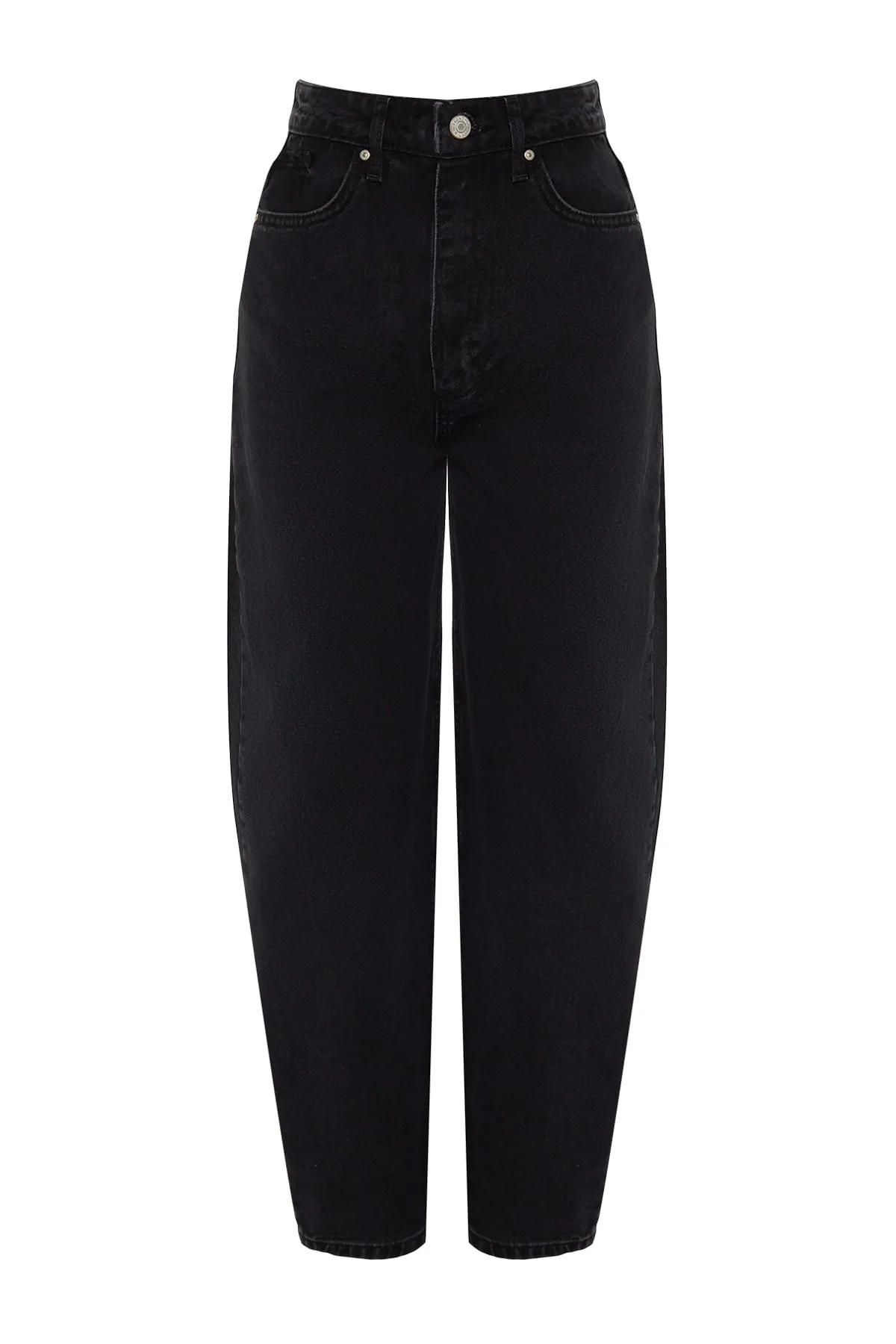 Trendyol Collection  Schwarze Barrel-Jeans mit hoher Taille TWOSS23JE00295