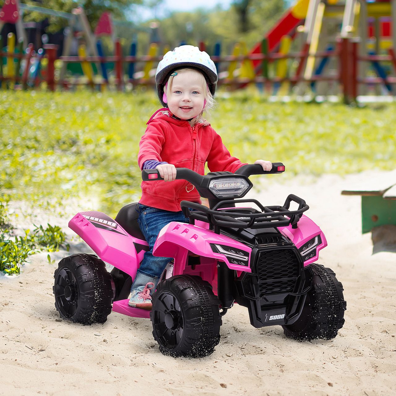 HOMCOM Mini Elektro-Quad Kinder Elektro ATV Kinderwagen Kinderauto Rosa