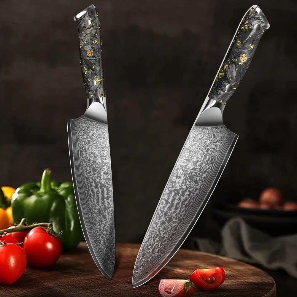 KingLux Damastmesser Kochmesser Chefmesser VG10 Damaskus Stahl Küchenmesser
