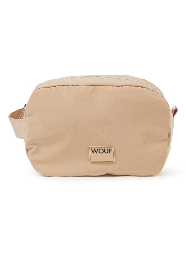 Wouf Oatmilk Large toiletry bag with logo