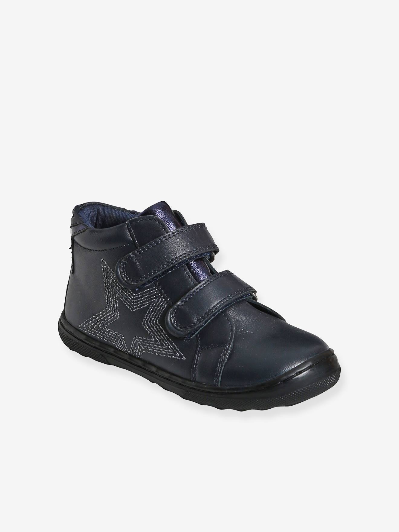 Bottines cuir scratchées fille collection maternelle rose