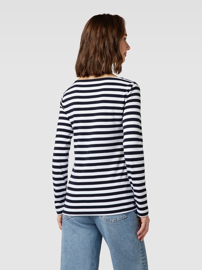 Longsleeve mit Streifenmuster in dunkelblau