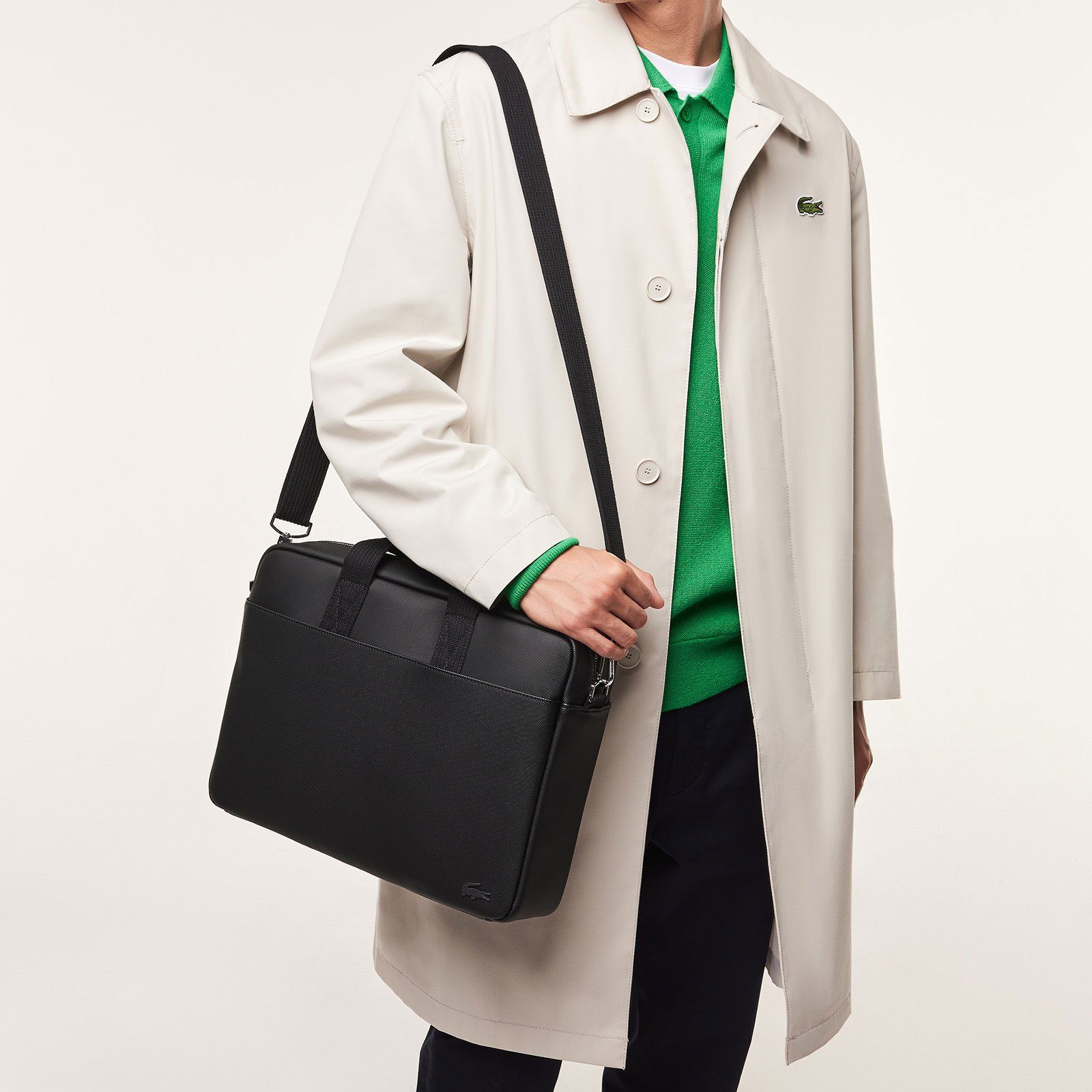 Lacoste Aufbewahrungstasche Computer Bag, mit Magnetverschlüssen an Vorder- und Rückfach