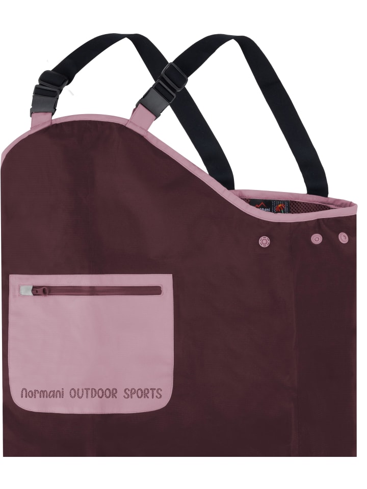 Normani Outdoor Sports Kinder Regenhose mit Hosenträgern Waller in Bordeaux günstig kaufen