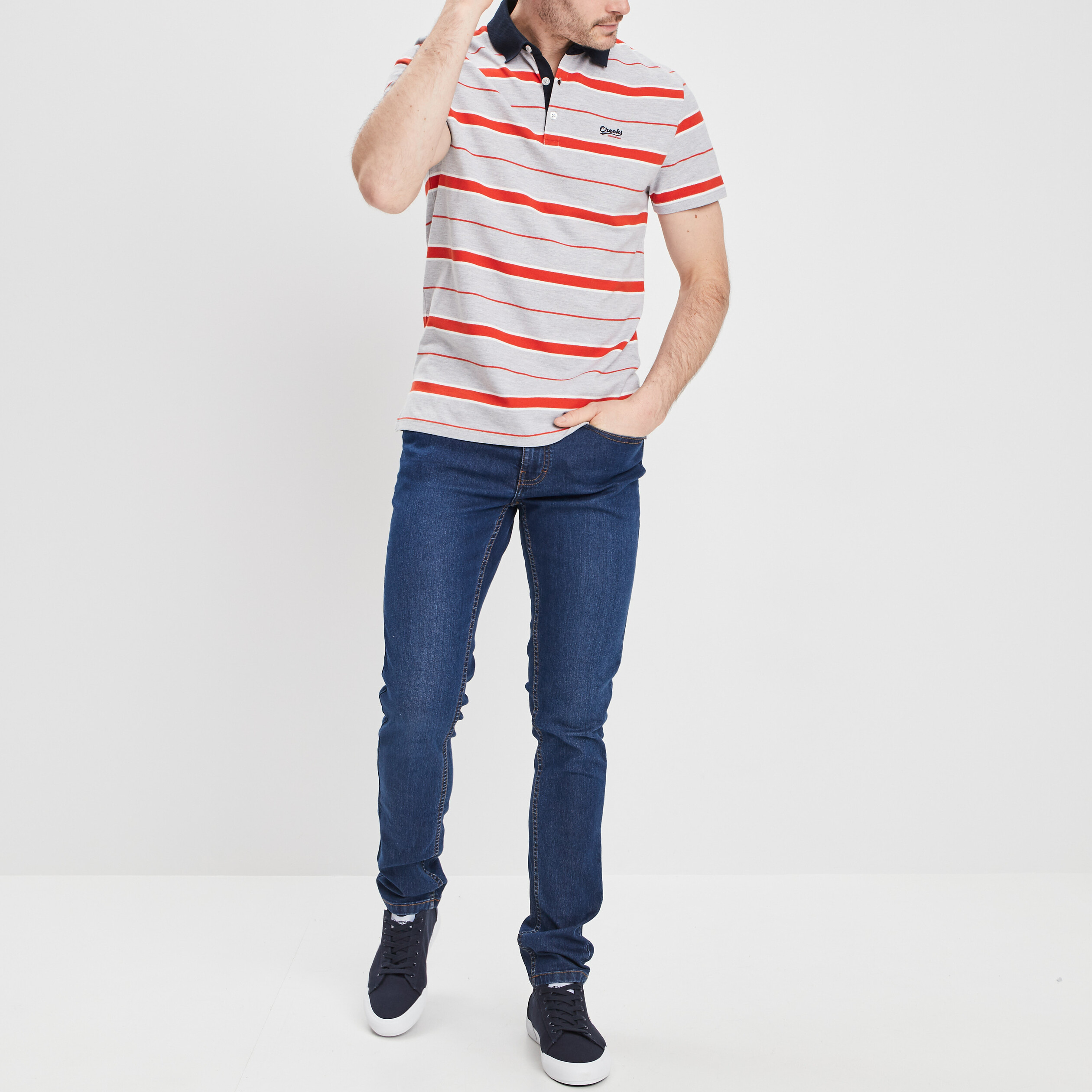 Polo manches courtes Creeks gris homme | La Halle