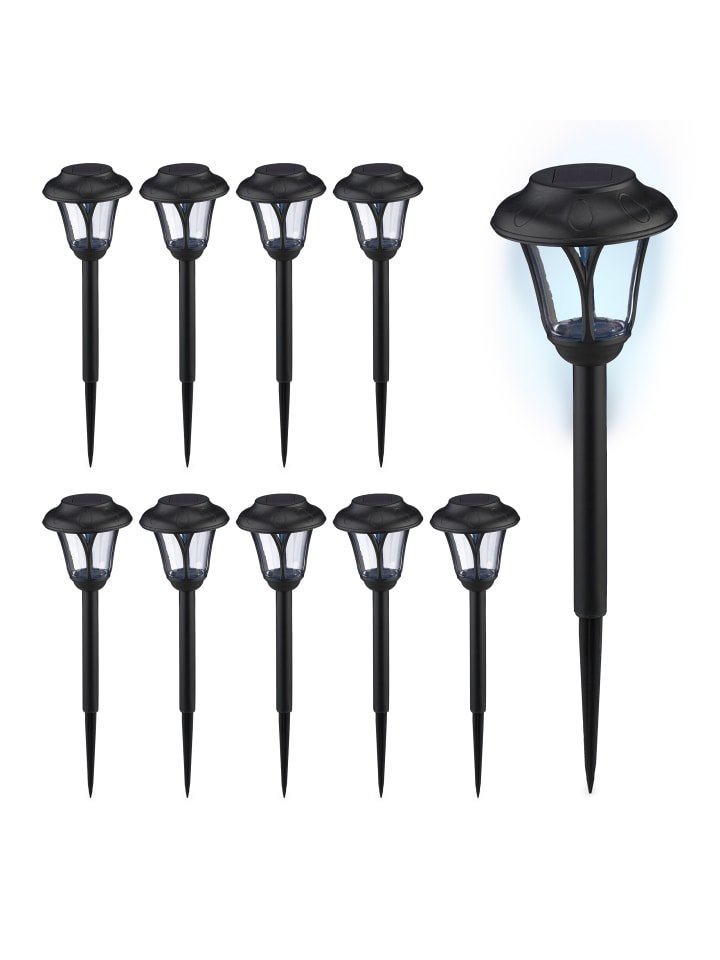 relaxdays 10 x Solarlampe in Schwarz günstig kaufen onesize