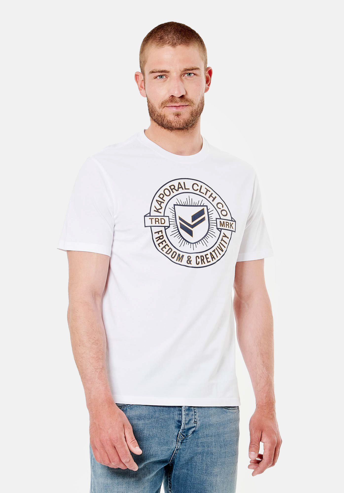 RANDI  T-shirt blanc homme 100% coton