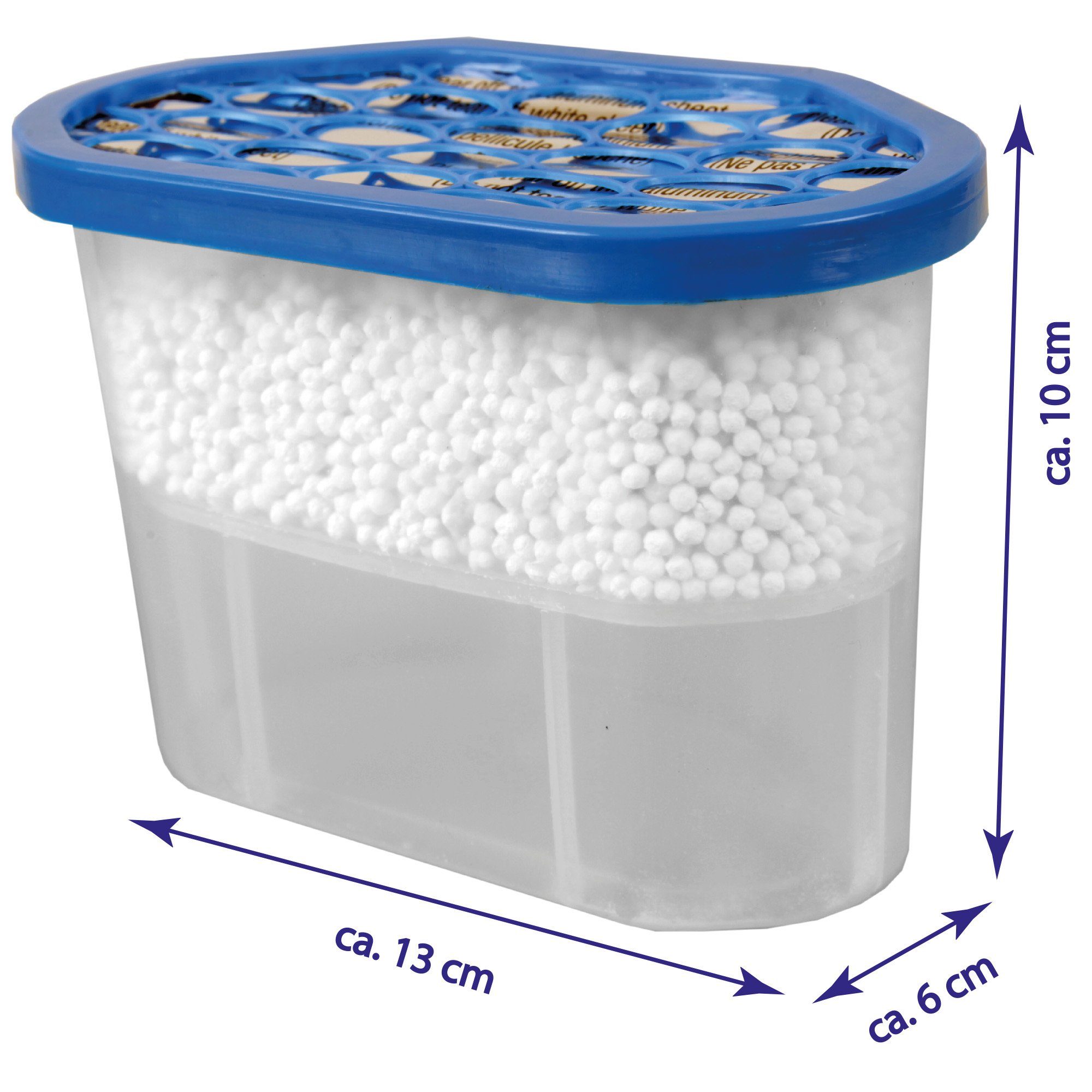 Bestlivings Luftentfeuchter Raumentfeuchter, für 50 m³ Räume, Tank 0,55 l, 10er Pack - 230g Granulat - 550ml - Luftentfeuchter