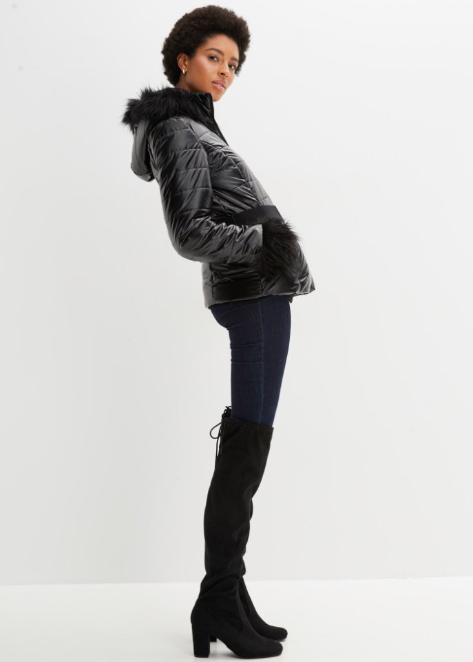 Jacke in Glanzoptik.