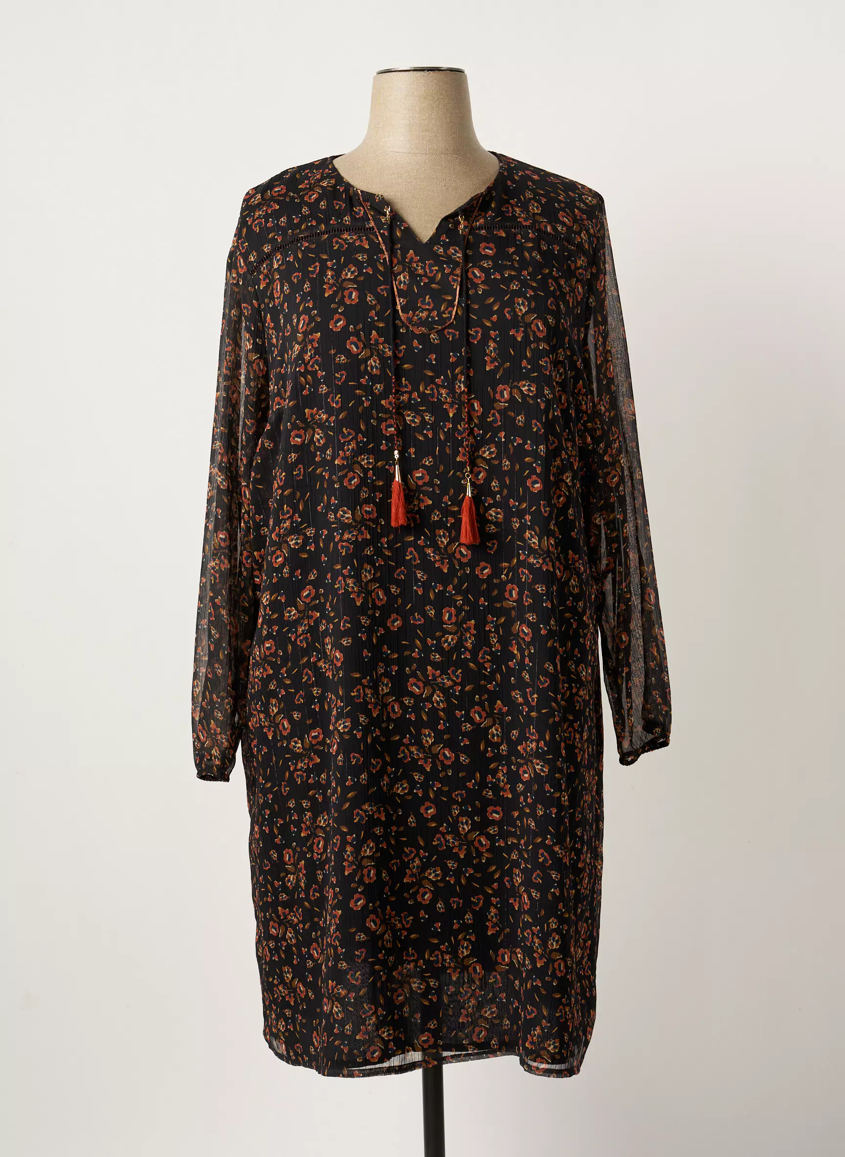Pause Cafe Robes Mi Longues Femme couleur noir