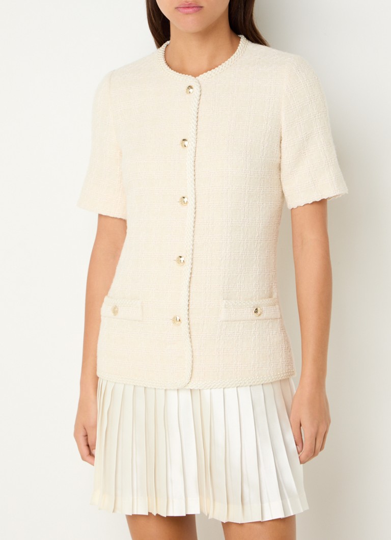 Rochie tunică Sandro din tweed cu pliuri scurte