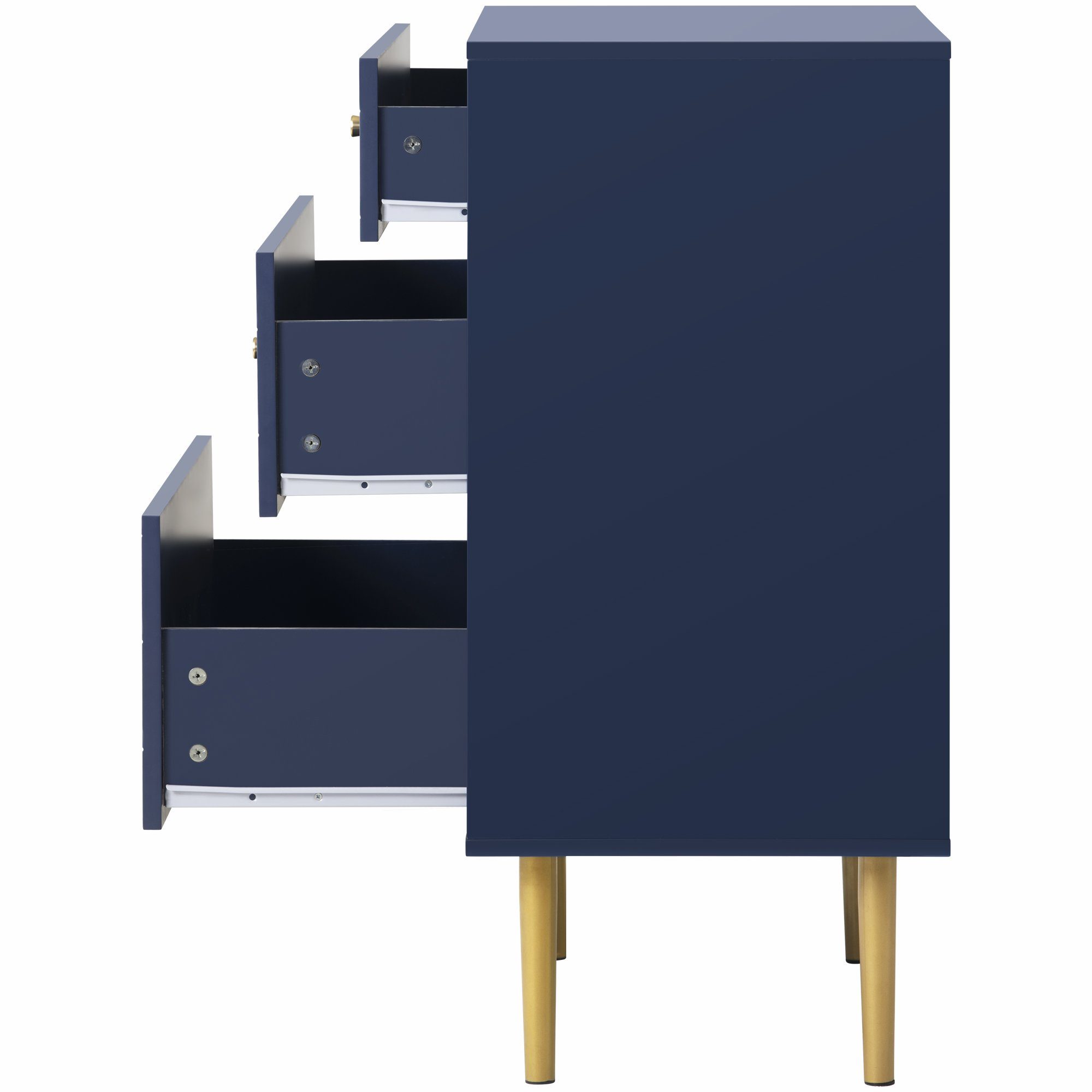 Flieks Kommode, Sideboard Fischschuppenmuster 75*40*89cm Marineblau