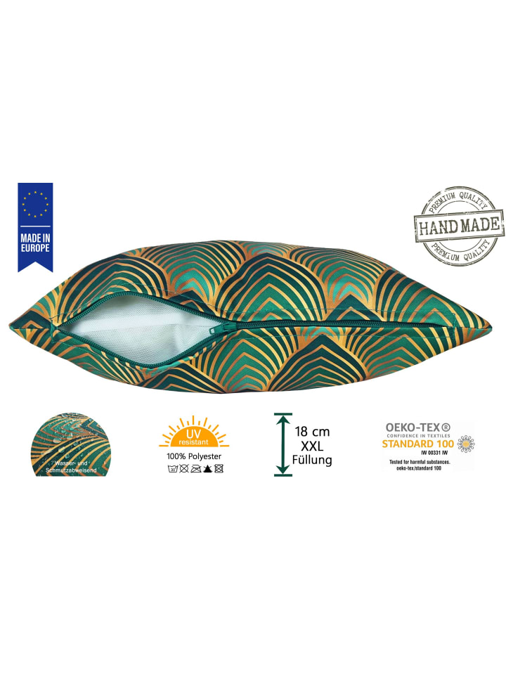 JACK Outdoor Dekokissen Motiv 45x45cm inkl. XXL Füllung in Blatt Grün günstig kaufen 45x45 cm