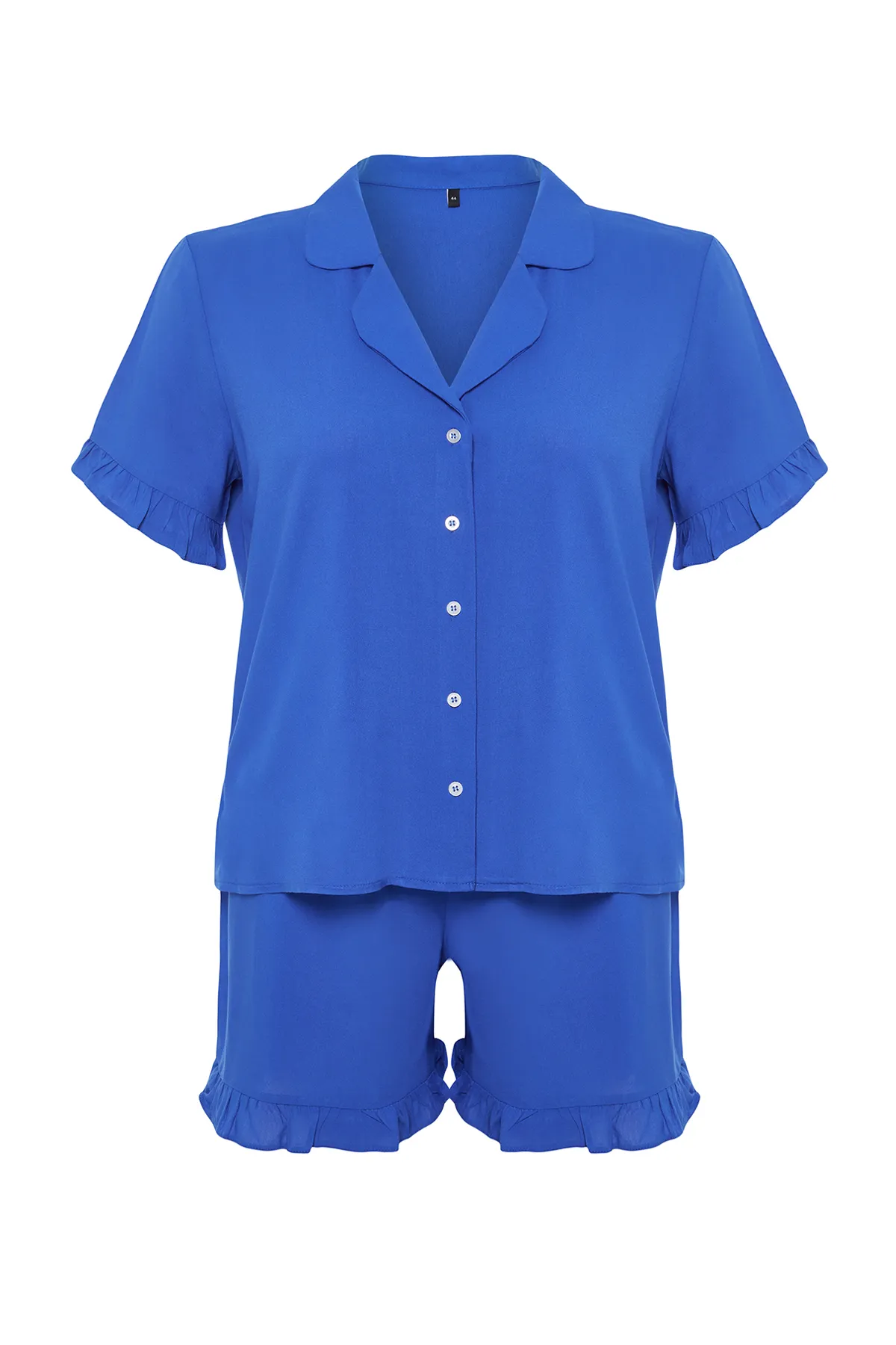 Trendyol Curve  Saks-Hemdkragen-Pyjama-Set aus Webstoff TBBSS24AI00006