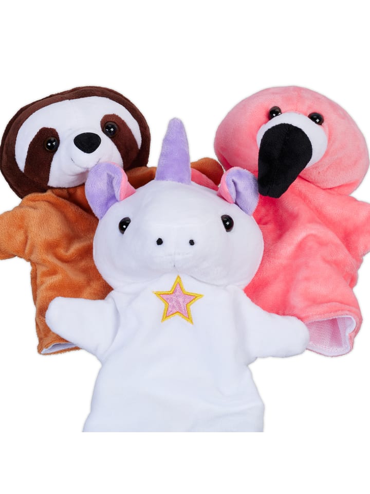 relaxdays 3tlg. Handpuppen Set in Bunt günstig kaufen onesize