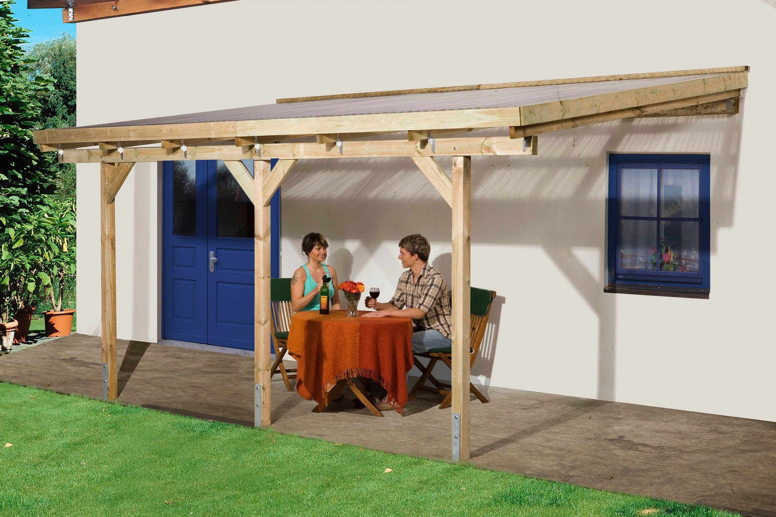 weka Terrassendach 671 Gr.2, BxT: 424x257 cm, Bedachung Dachplatten, Pfostenstärke 90 mm