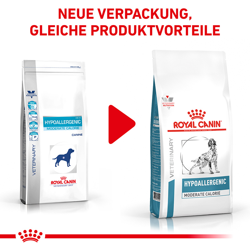 ROYAL CANIN Hypoallergenes Hundefutter ROYAL CANIN Veterinary Hypoallergenic Moderate Calorie 2x14 kg