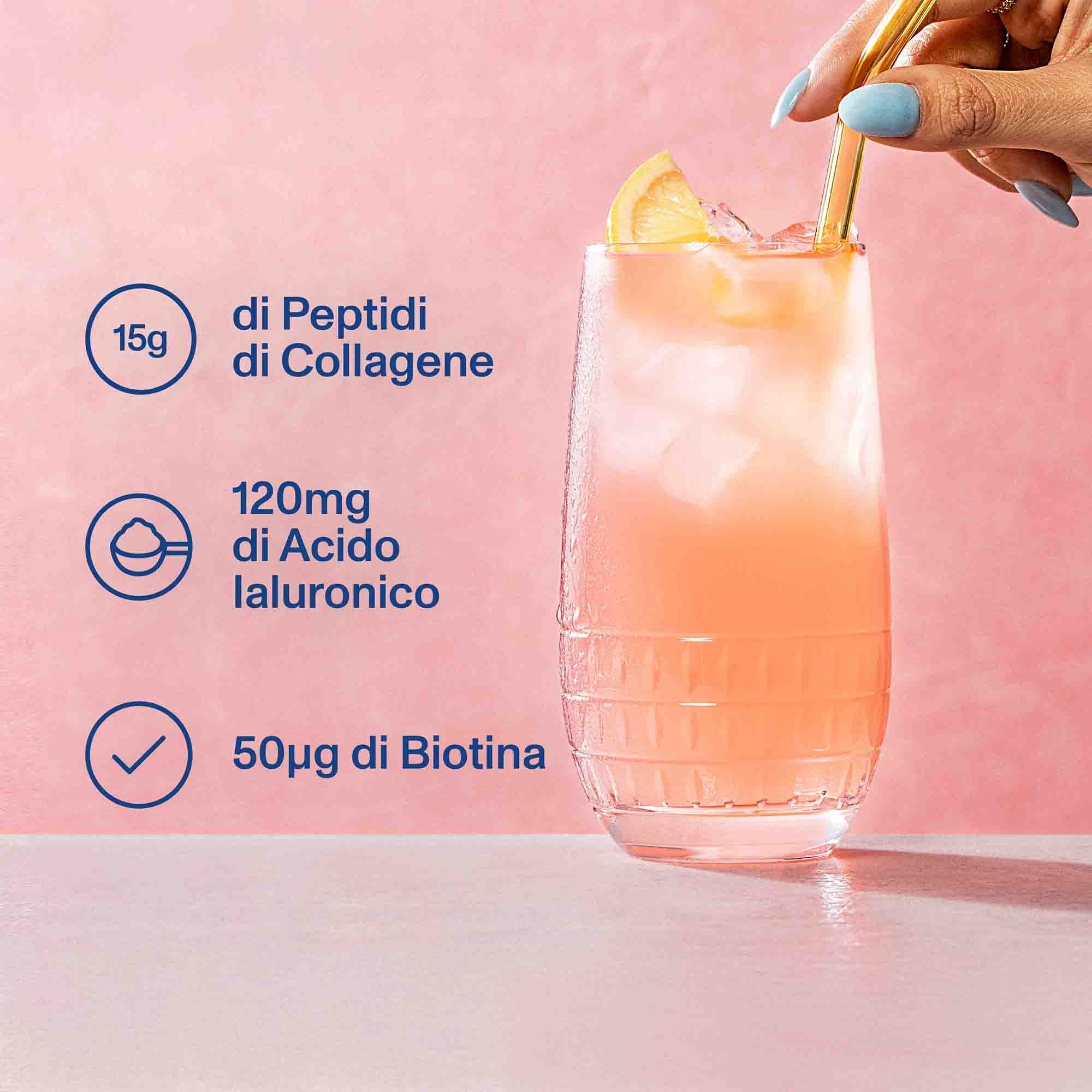 Suplementos alimenticios de colágeno para la belleza: suplemento para la piel, suplemento para uñas y cabello, suplemento facial.