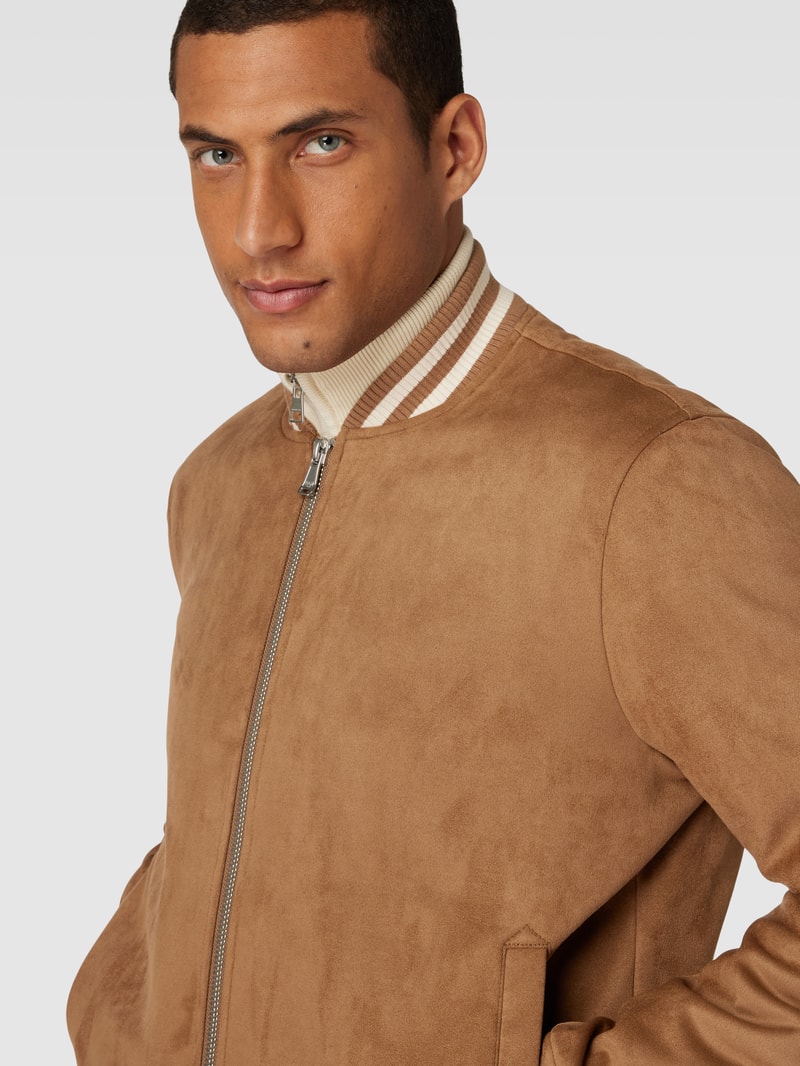 College-Jacke mit Eingrifftaschen Modell 'Bubar' in camel
