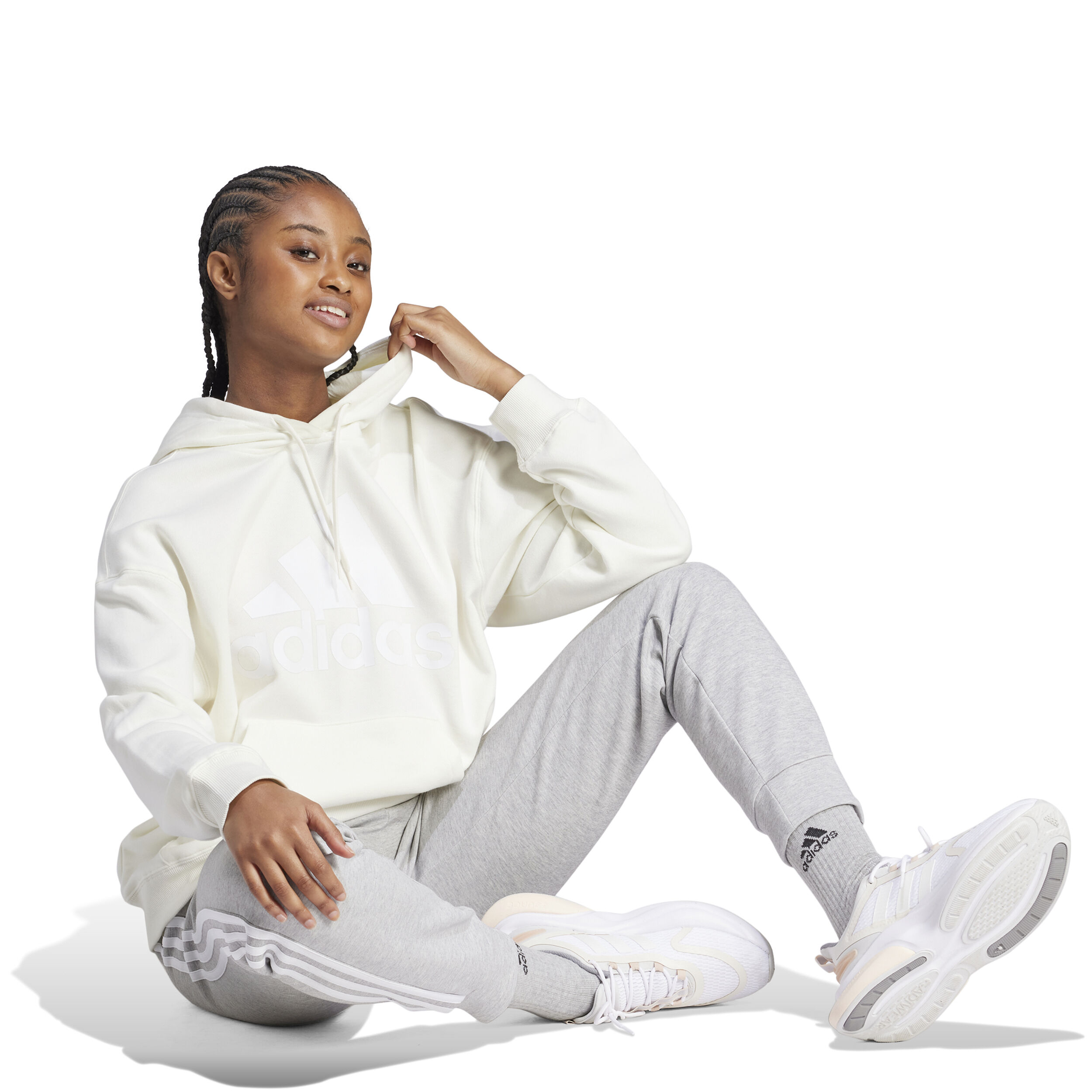 Big Logo French Terry Hoody Damen - Creme