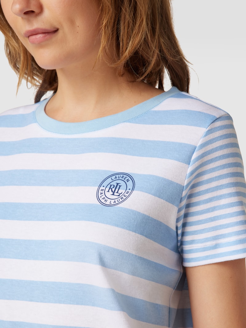 Nachthemd mit Label-Print in blau