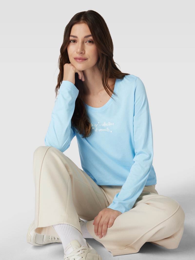 Longsleeve mit Statement-Print Modell 'Everyday' in blau