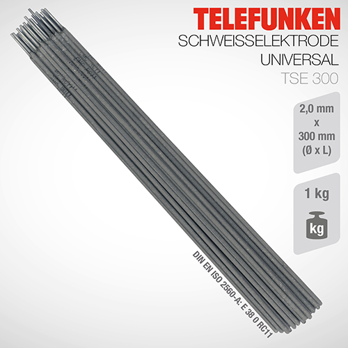 Telefunken Erhältliches Zubehör Stabelektroden Schweisselektrode Stahl universal TSE 300 2,0