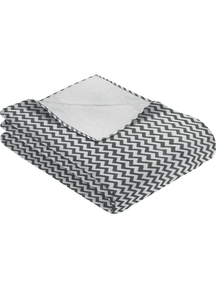 Erwin Müller Fleece, Microfaser Wohndecke Prato in grau/silber günstig kaufen 150 x 200 cm
