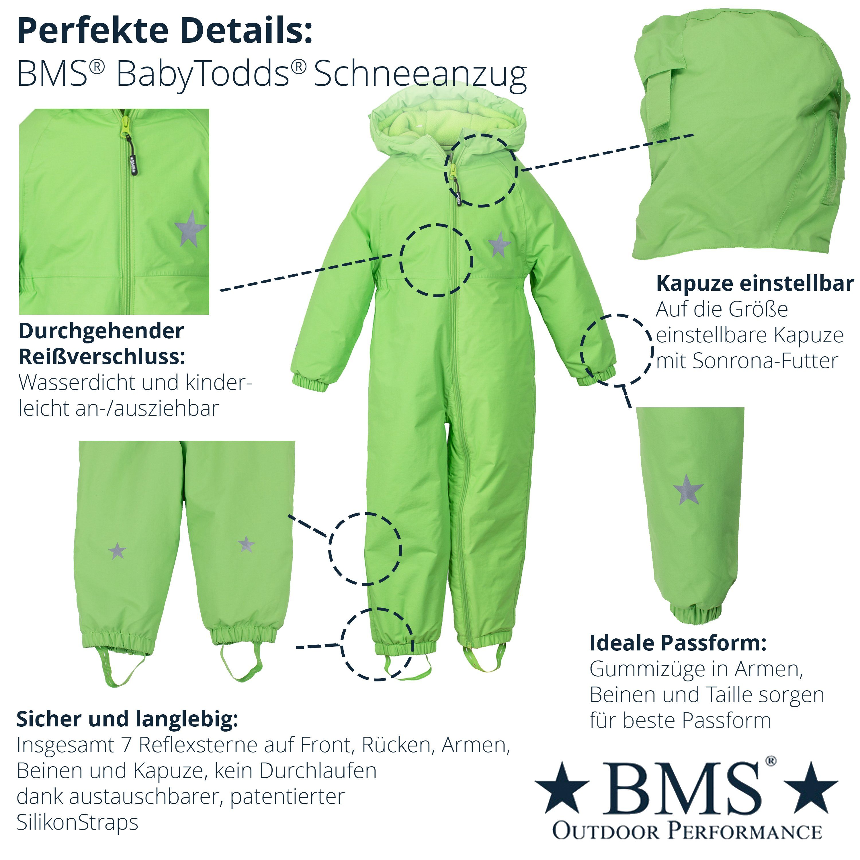 BMS Schneeoverall BMS Schneeanzug - 100% wasserdicht & atmungsaktiv mit SORONA AURA Wattierung besonders warm und leicht