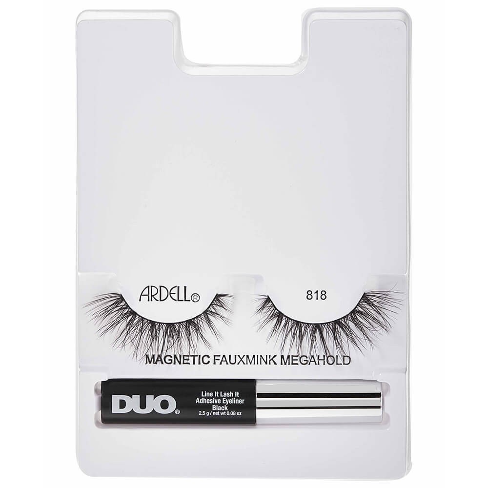 Ciglia finte magnetiche Ardell MegaHold, effetto visone 818, Ardell e colla per eyeliner
