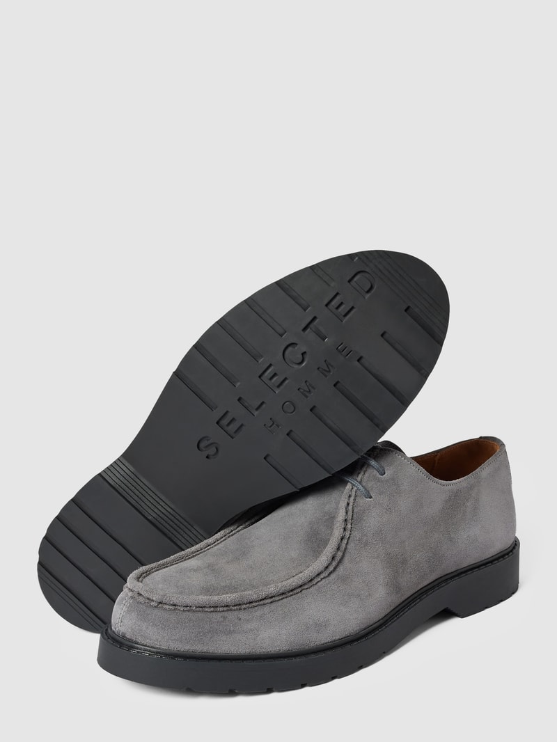 Schnürschuhe aus Leder Modell 'TIM' in dunkelgrau