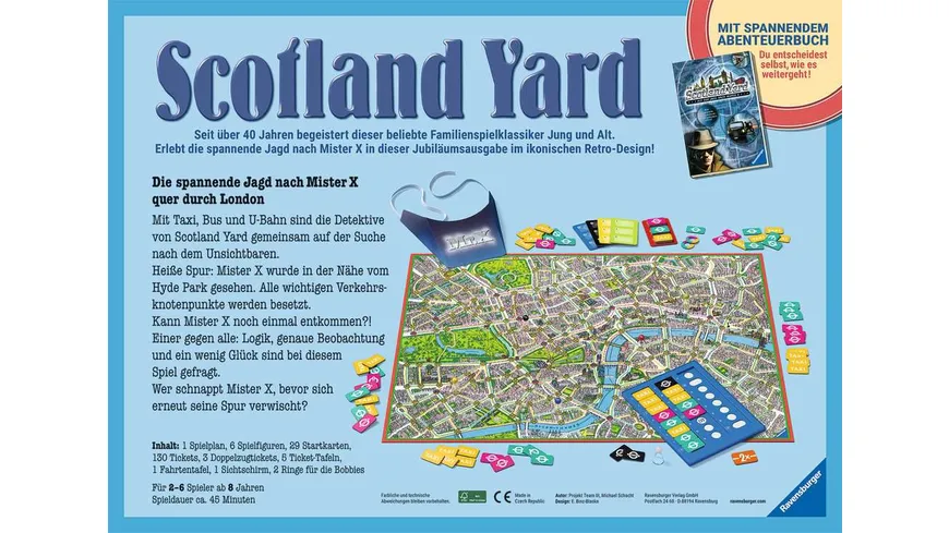 Ravensburger Spiel - Scotland Yard 40 Jahre Jubiläumsedition - im Retro-Design