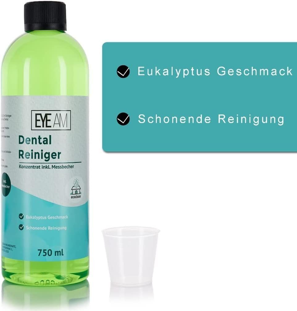 EyeAm Dental Ultraschallreiniger Konzentrat für Zahnprothesen mit Messbecher Reinigungskonzentrat (Inklusive Messbecher)